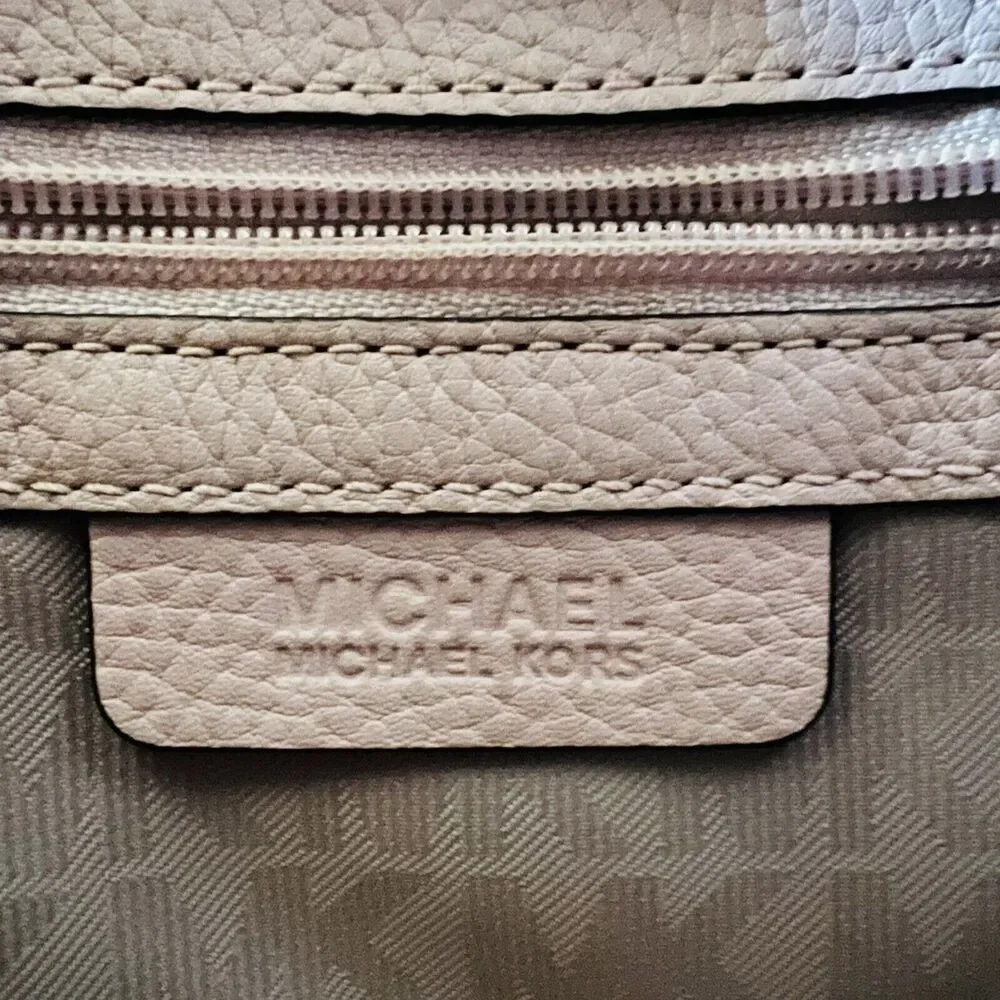 MICHAEL KORS Harper Blossom Baby Pink Leather Medium Satchel Crossbody Bag